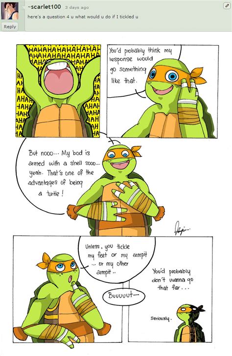 + Mikey was sitting on the couch watching TV with his bros. . Tmnt tickle fanfic